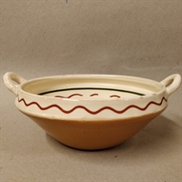 hvidt brunt antik keramik fad gammel dansk lertøj